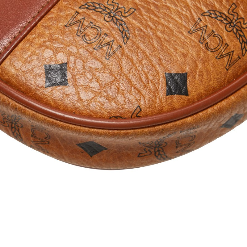 エム シー エム ヴィセトス ロゴグラム ショルダーバッグ ブラウン PVC レザー レディース MCM 【中古】
