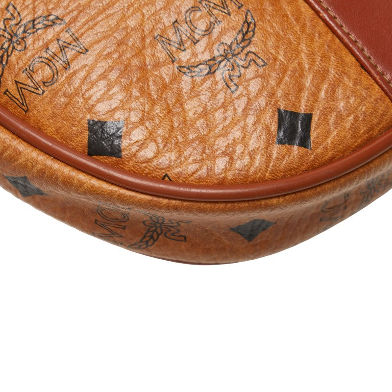 エム シー エム ヴィセトス ロゴグラム ショルダーバッグ ブラウン PVC レザー レディース MCM 【中古】