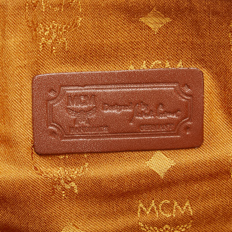 エム シー エム ヴィセトス ロゴグラム ボストンバッグ ショルダーバッグ 2WAY ブラウン PVC レザー レディース MCM 【中古】