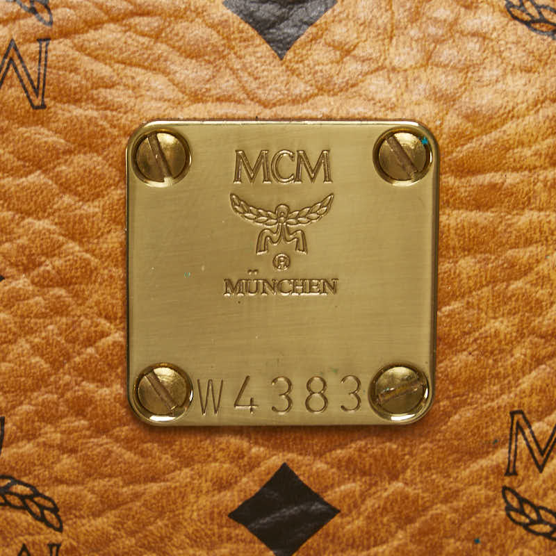 エム シー エム ヴィセトス ロゴグラム ボストンバッグ ショルダーバッグ 2WAY ブラウン PVC レザー レディース MCM 【中古】