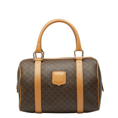 セリーヌ マカダム ハンドバッグ ブラウン PVC レザー レディース CELINE 【中古】