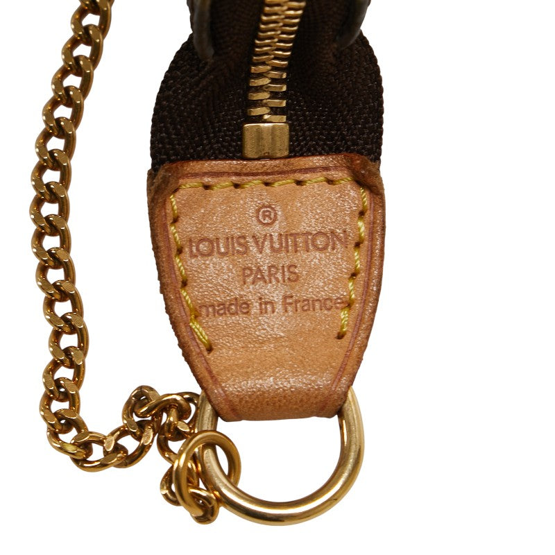 ルイ ヴィトン モノグラム ミニ ポシェット アクセソワール アクセサリーポーチ M58009 ブラウン PVC レディース LOUIS VUITTON 【中古】