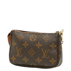 ルイ ヴィトン モノグラム ミニ ポシェット アクセソワール アクセサリーポーチ M58009 ブラウン PVC レディース LOUIS VUITTON 【中古】