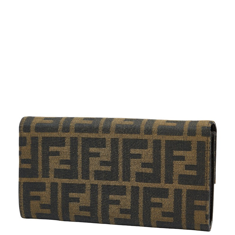 フェンディ ズッカ 長財布 310970 ブラウン キャンバス レザー レディース FENDI 【中古】