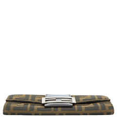 フェンディ ズッカ 長財布 310970 ブラウン キャンバス レザー レディース FENDI 【中古】