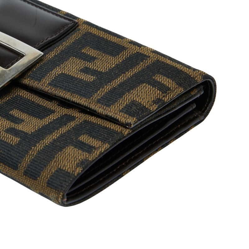 フェンディ ズッカ 長財布 310970 ブラウン キャンバス レザー レディース FENDI 【中古】