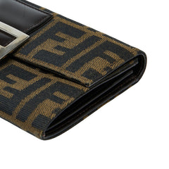 フェンディ ズッカ 長財布 310970 ブラウン キャンバス レザー レディース FENDI 【中古】