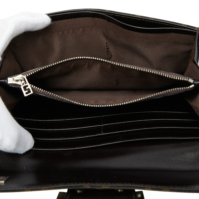 フェンディ ズッカ 長財布 310970 ブラウン キャンバス レザー レディース FENDI 【中古】