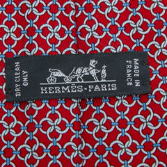 エルメス ネクタイ レッド マルチカラー シルク レディース HERMES 【中古】