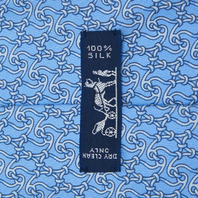 エルメス ネクタイ ライトブルー シルク メンズ HERMES 【中古】