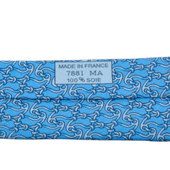エルメス ネクタイ ライトブルー シルク メンズ HERMES 【中古】