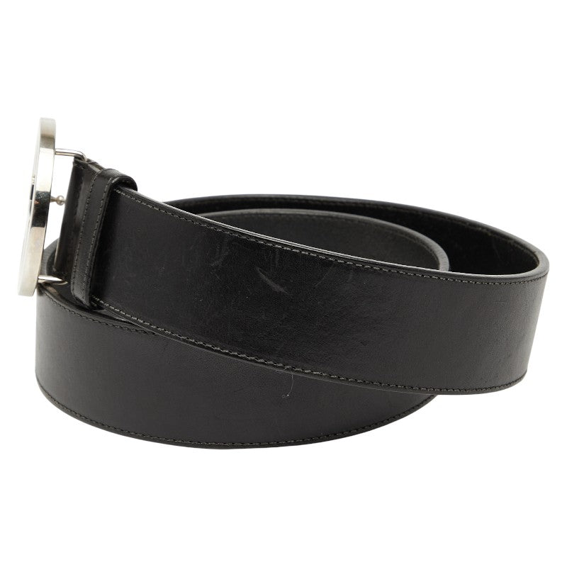グッチ インターロッキングG ベルト サイズ：80 32 114984 ブラック レザー レディース GUCCI 【中古】