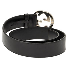 グッチ インターロッキングG ベルト サイズ：80 32 114984 ブラック レザー レディース GUCCI 【中古】