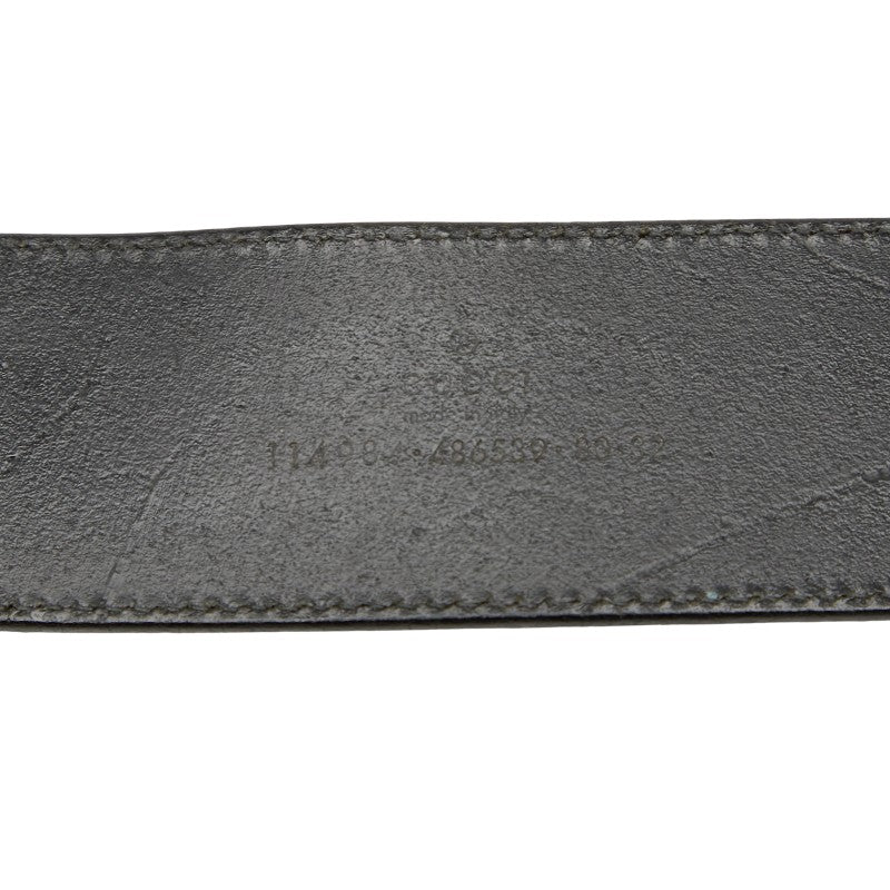 グッチ インターロッキングG ベルト サイズ：80 32 114984 ブラック レザー レディース GUCCI 【中古】