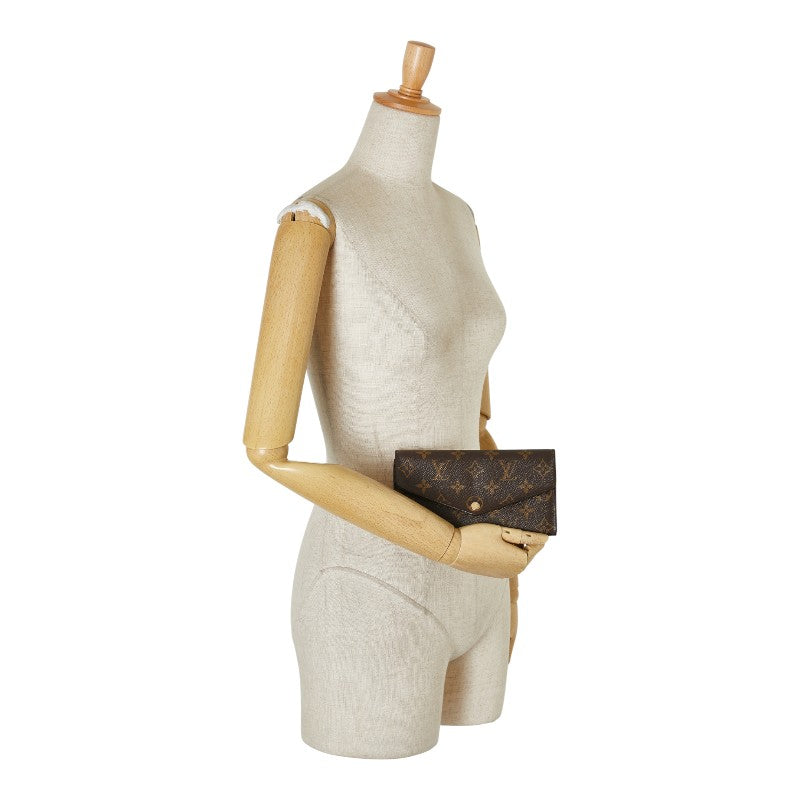 ルイ ヴィトン モノグラム ポルトフォイユ サラ 長財布 M62234 ブラウン フューシャ PVC レザー レディース LOUIS VUITTON 【中古】