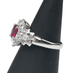 Pt900 プラチナ ルビー1.03ct ダイヤ1.23ct リング 指輪 レディース 15号 【中古】