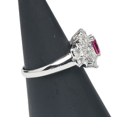 Pt900 プラチナ ルビー1.03ct ダイヤ1.23ct リング 指輪 レディース 15号 【中古】