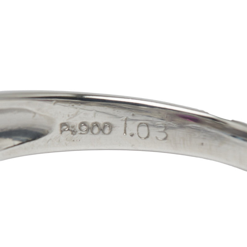 Pt900 プラチナ ルビー1.03ct ダイヤ1.23ct リング 指輪 レディース 15号 【中古】