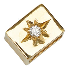 K18YG イエローゴールド ダイヤ0.41ct パヴェ 1P リバーシブル ペンダントトップ レディース 【中古】