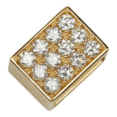 K18YG イエローゴールド ダイヤ0.41ct パヴェ 1P リバーシブル ペンダントトップ レディース 【中古】