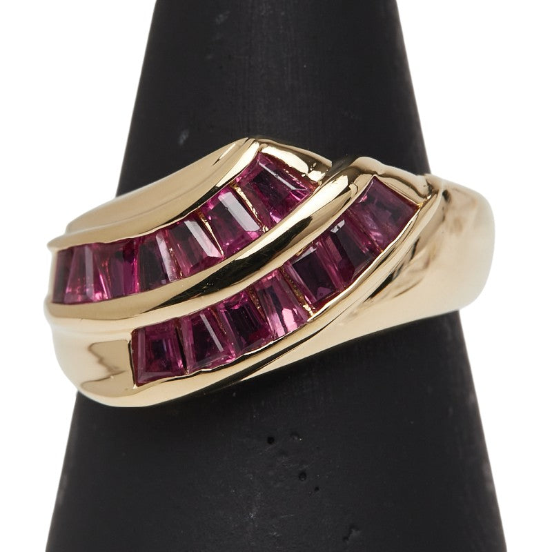 K18YG イエローゴールド ルビー1.72ct リング 指輪 レディース 13.5号 【中古】
