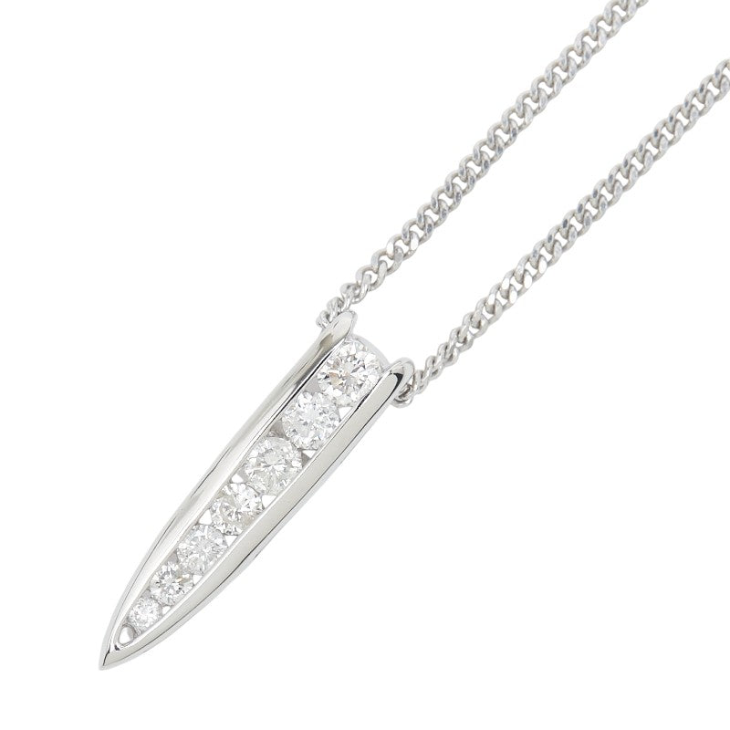 Pt900 プラチナ Pt850 プラチナ ダイヤ0.50ct ネックレス レディース 【中古】
