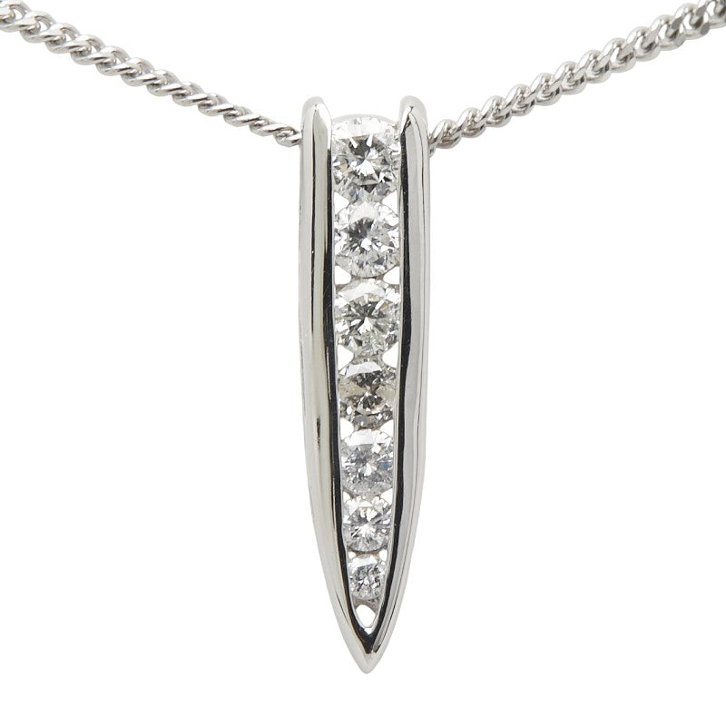 Pt900 プラチナ Pt850 プラチナ ダイヤ0.50ct ネックレス レディース 【中古】