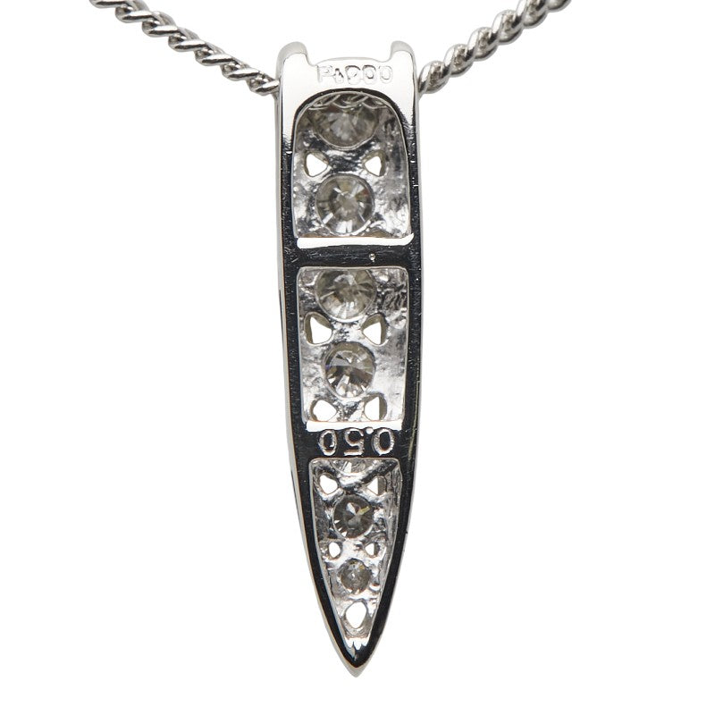 Pt900 プラチナ Pt850 プラチナ ダイヤ0.50ct ネックレス レディース 【中古】