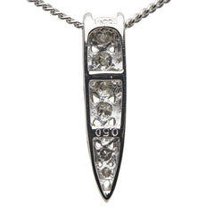Pt900 プラチナ Pt850 プラチナ ダイヤ0.50ct ネックレス レディース 【中古】