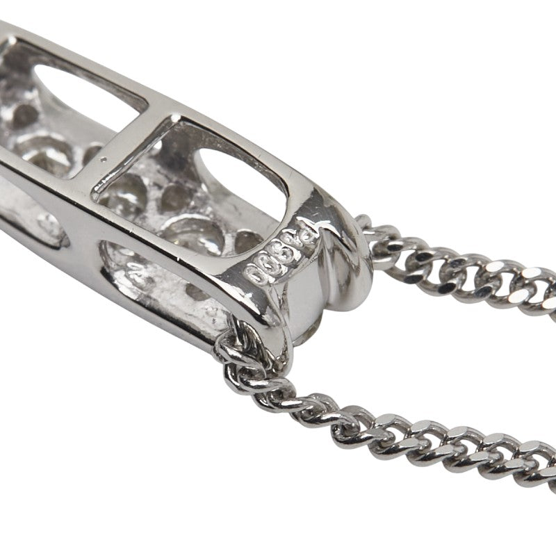 Pt900 プラチナ Pt850 プラチナ ダイヤ0.50ct ネックレス レディース 【中古】