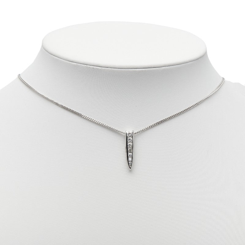 Pt900 プラチナ Pt850 プラチナ ダイヤ0.50ct ネックレス レディース 【中古】