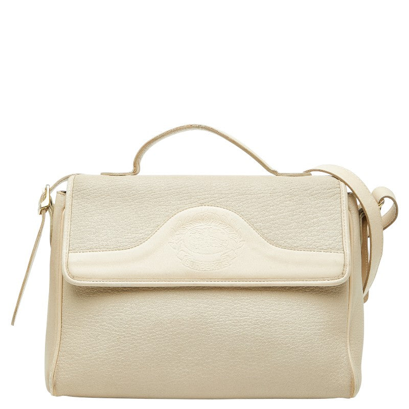 バーバリー ノバチェック シャドーホース ハンドバッグ ショルダーバッグ ベージュ レザー レディース BURBERRY 【中古】