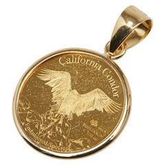 K24 ゴールド K18YG イエローゴールド レッドウルフ カルフォルニアコンドル 金貨 1/25/OZ ペンダントトップ レディース 【中古】