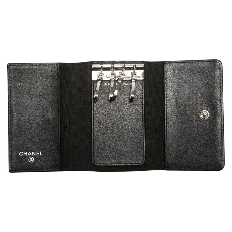 シャネル ココマーク キーケース 4連 ブラック キャビアスキン レディース CHANEL 【中古】