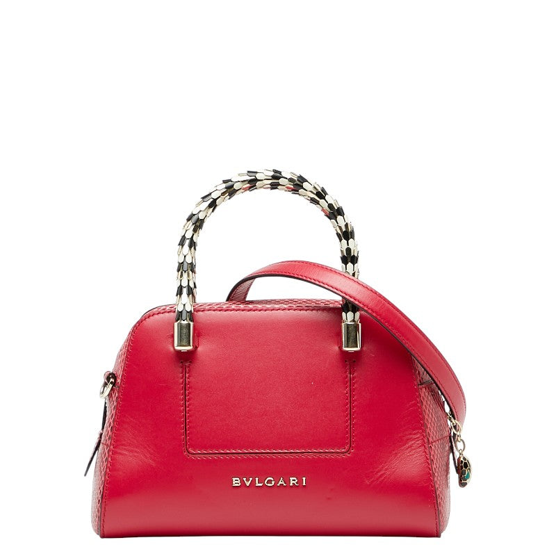 ブルガリ セルペンティ スカリエ ハンドバッグ ショルダーバッグ 2WAY ピンク レザー レディース BVLGARI 【中古】