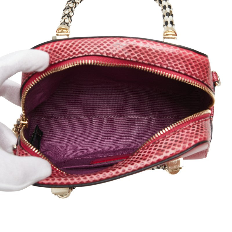 ブルガリ セルペンティ スカリエ ハンドバッグ ショルダーバッグ 2WAY ピンク レザー レディース BVLGARI 【中古】