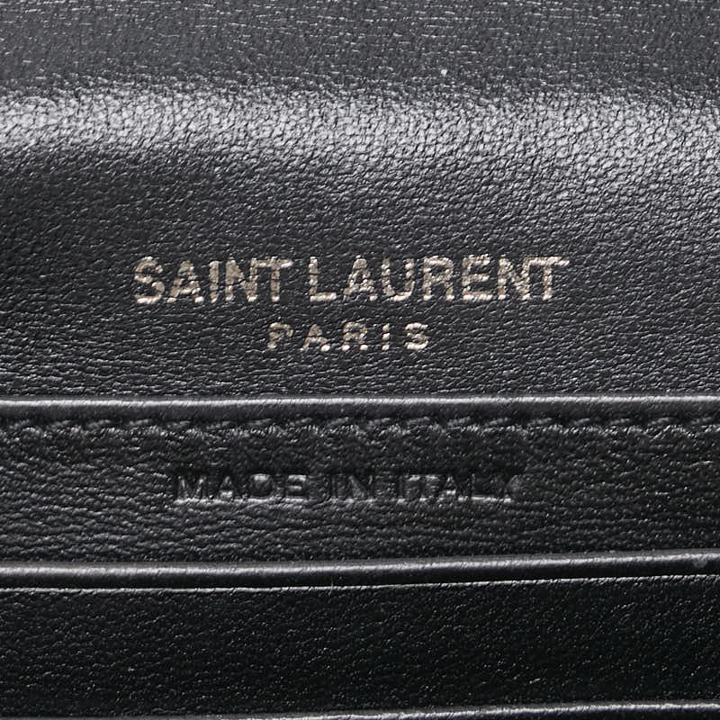 サンローラン YSLロゴ パイソン ショルダーバッグ ブラック マルチカラー レザー レディース SAINT LAURENT 【中古】