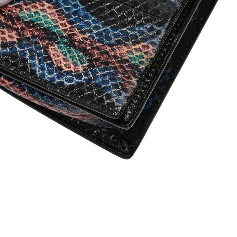 サンローラン YSLロゴ パイソン ショルダーバッグ ブラック マルチカラー レザー レディース SAINT LAURENT 【中古】