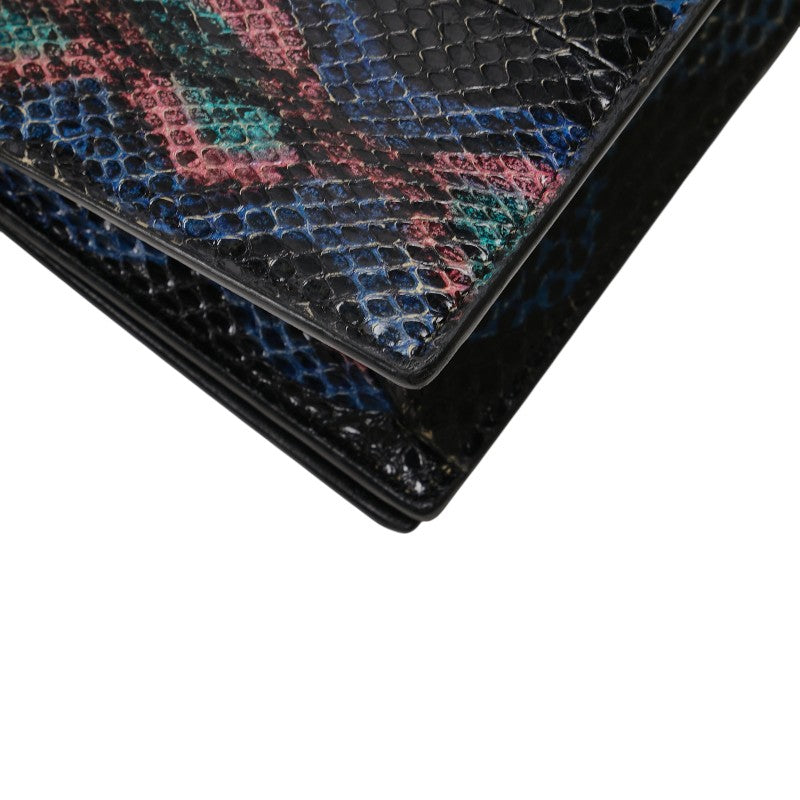 サンローラン YSLロゴ パイソン ショルダーバッグ ブラック マルチカラー レザー レディース SAINT LAURENT 【中古】