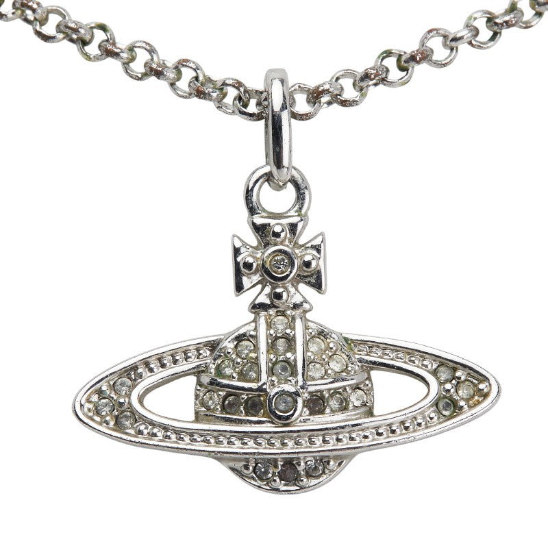 ヴィヴィアンウエストウッド オーブ ラインストーン ネックレス シルバー メタル レディース Vivienne Westwood 【中古】