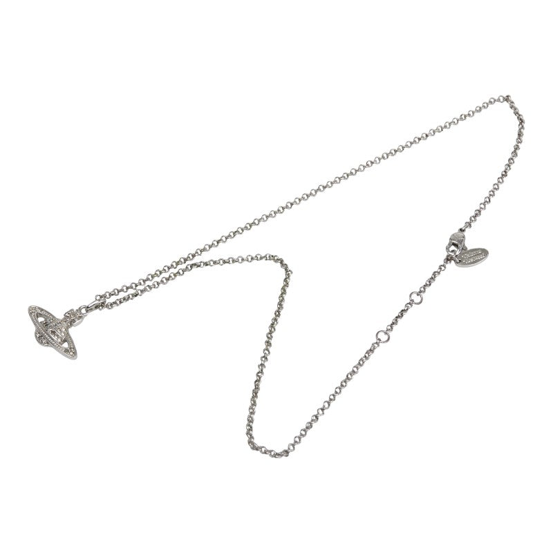 ヴィヴィアンウエストウッド オーブ ラインストーン ネックレス シルバー メタル レディース Vivienne Westwood 【中古】