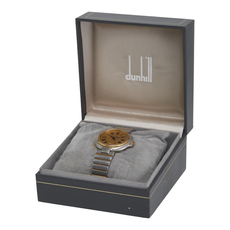 ダンヒル ミレニアム 腕時計 クオーツ ゴールド文字盤 ステンレススチール ボーイズ Dunhill 【中古】