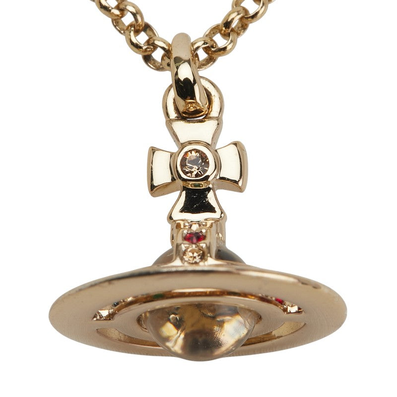 ヴィヴィアンウエストウッド オーブ ラインストーン ネックレス ゴールド マルチカラー メッキ レディース Vivienne Westwood 【中古】