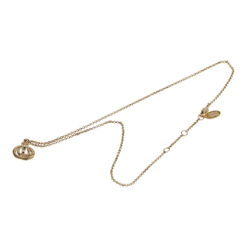 ヴィヴィアンウエストウッド オーブ ラインストーン ネックレス ゴールド マルチカラー メッキ レディース Vivienne Westwood 【中古】