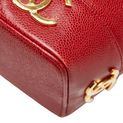 シャネル トリプルココマーク ワンショルダーバッグ レッド キャビアスキン レディース CHANEL 【中古】