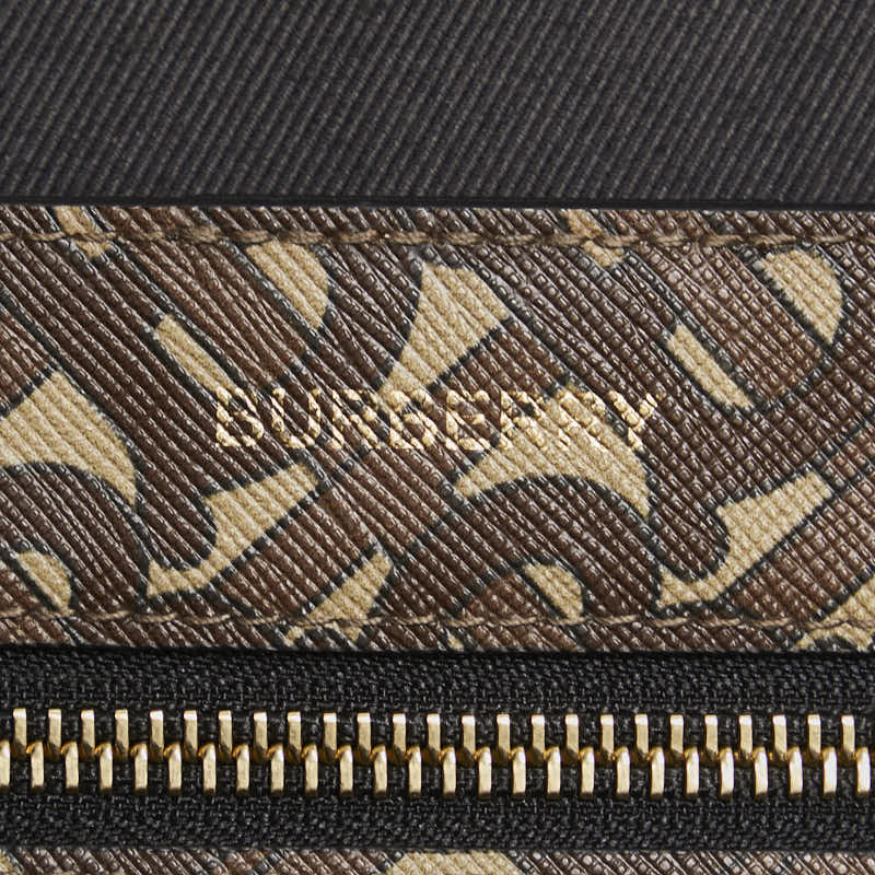 バーバリー TBモノグラム スタッズ トートバッグ ブラウン ブラック PVC レザー レディース BURBERRY 【中古】