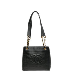 シャネル ココマーク ショルダーバッグ ブラック キャビアスキン レディース CHANEL 【中古】