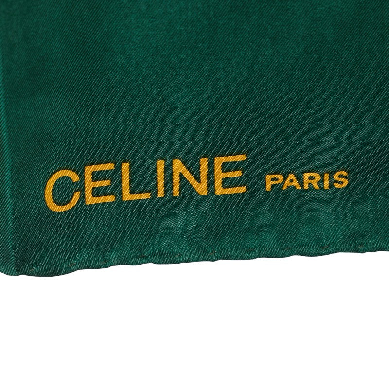 セリーヌ スカーフ グリーン マルチカラー シルク レディース CELINE 【中古】