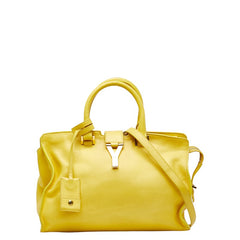 サンローラン プチカバス Yライン ハンドバッグ ショルダーバッグ 2WAY イエロー レザー レディース SAINT LAURENT 【中古】