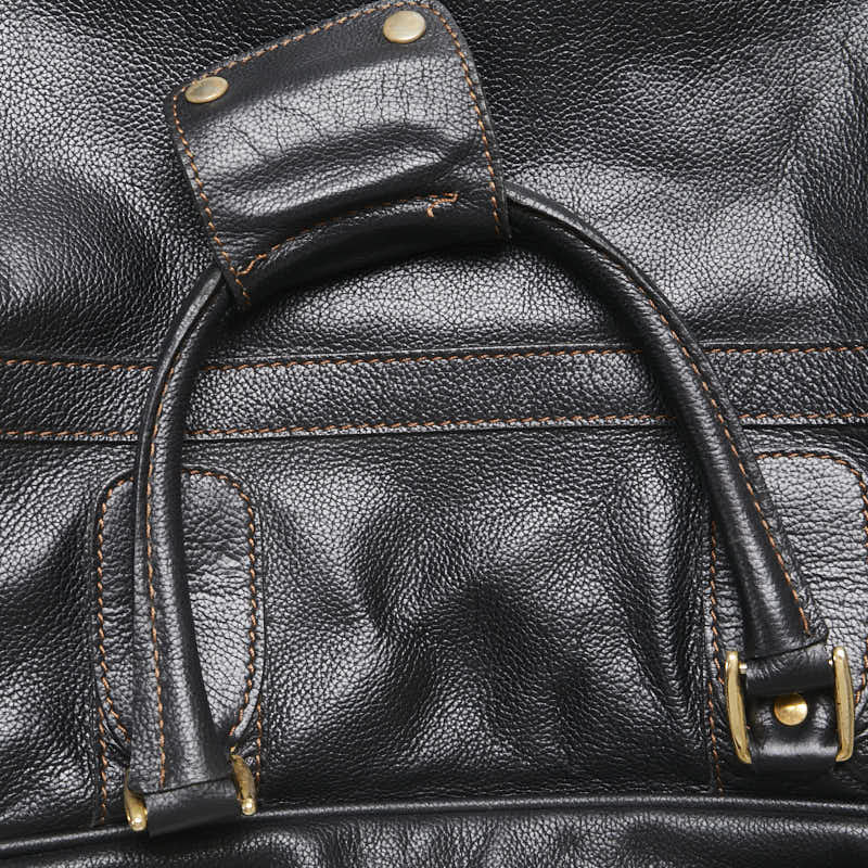 ジバンシー ロゴ ボストンバッグ ブラック レザー レディース Givenchy 【中古】